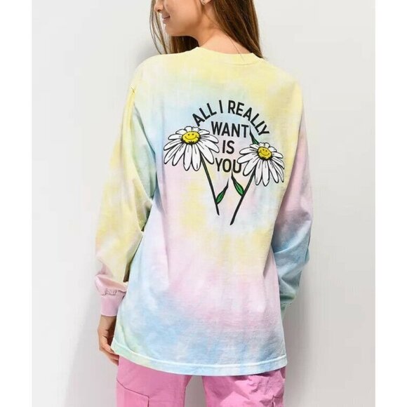 By Samii Ryan Women's All I Want Tie Dye Long Sleeve T-Shirt Size‎ Small - Picture 1 of 11
